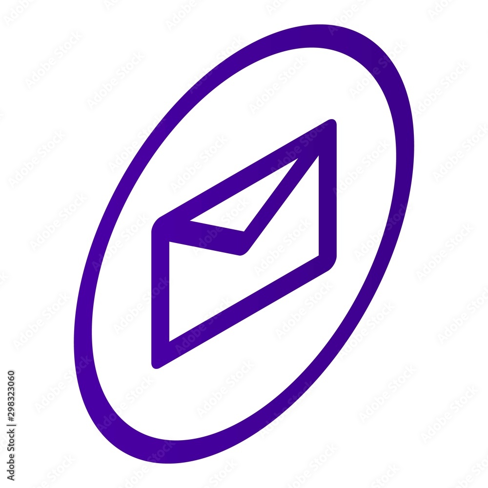 Aufkleber mail symbol icon. isometric of mail symbol vector icon for web design isolated on white background