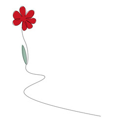 Spring flower cartoon on white background line drawing, vector illustration