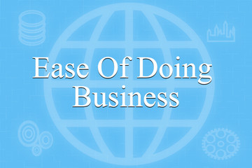 Conceptual business illustration of words ease of doing business