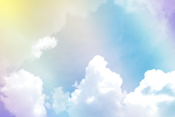 Soft pastel rainbow sweet color cloudy sky background