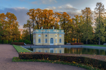 Golden autumn in Catherine Park, Pushkin, St. Petersburg, Russia