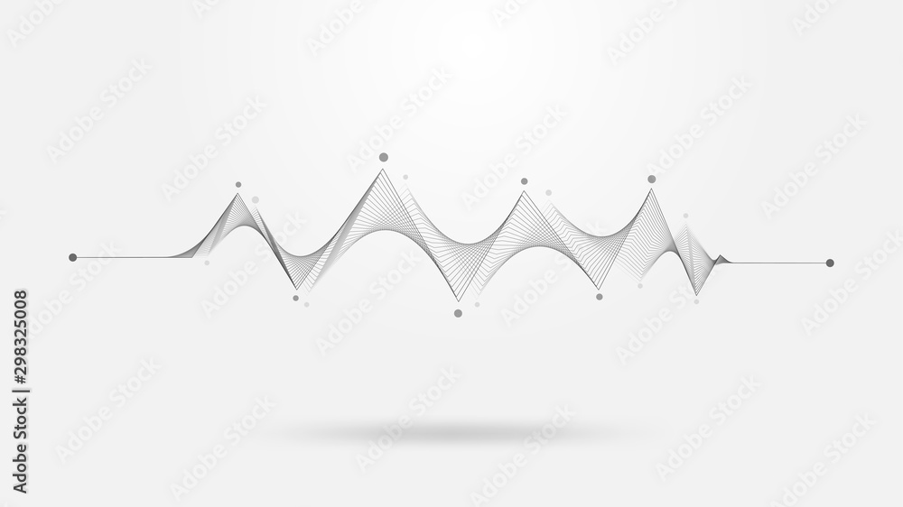 Poster wireframe sound wave abstract background
