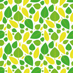 Leaf pattern vector illustration green yellow