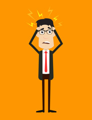 Corporate Business Character - with Worried Face