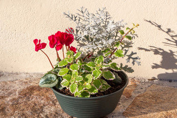 Flower arrangement for tombstones