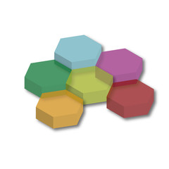 Colorful 3d hexagons vector logo for company and business