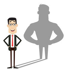 Corporate Business Character - Standing in Positive Attitude