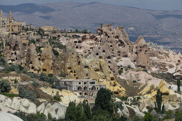 Uchisar Castle in Cappadocia, Nevsehir, Turkey