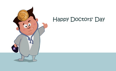 A nice doctor  in honor of the doctor's day. Vector Character.