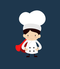 Cute Cartoon Chef - In Super Hero Costume