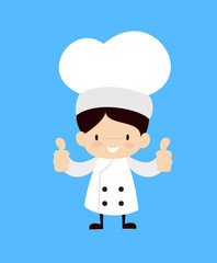 Cute Cartoon Chef - Double Thumbs Up