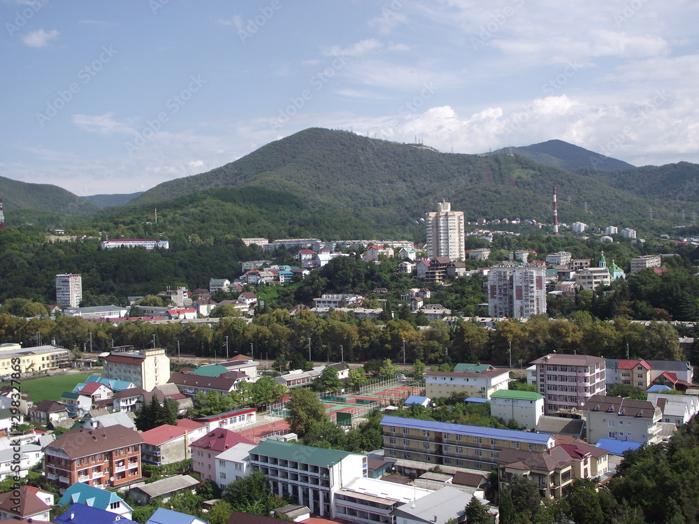 Wall mural aerial view of the city