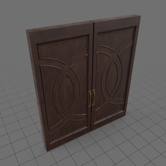 Wooden double doors