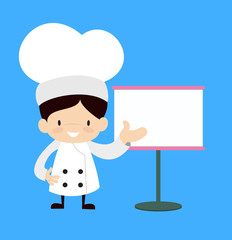 Cute Cartoon Chef - Showing on White Board