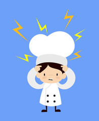 Cute Cartoon Chef - with Worried Face