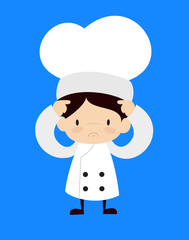 Cute Cartoon Chef - Worried