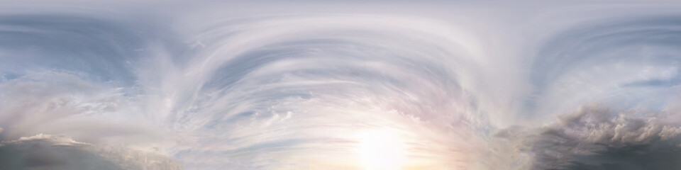 Seamless dark sky after sunset hdri panorama 360 degrees angle view with beautiful clouds  with...