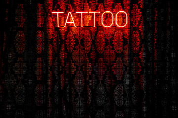 Fototapeta na wymiar tattoo black and red one