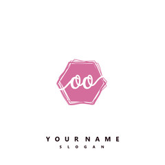 OO Initial handwriting logo vector
