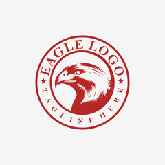 vintage head eagle - logo vector