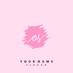 OS Initial handwriting logo vector