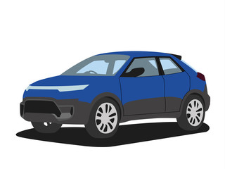 Obraz na płótnie Canvas SUV blue realistic vector illustration isolated