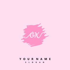 OX Initial handwriting logo vector