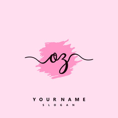 OZ Initial handwriting logo vector