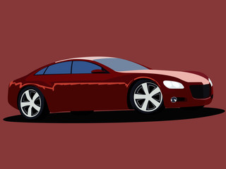 Obraz na płótnie Canvas Sport car realistic vector illustration isolated red