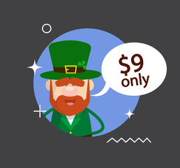 Cute Leprechaun Cartoon - with price