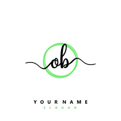 OB Initial handwriting logo vector
