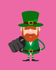 Cute Leprechaun Cartoon - Laughing and Pointing