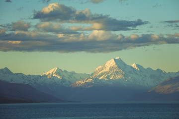 Blick auf die Berge in Neuseeland mit Fernsicht