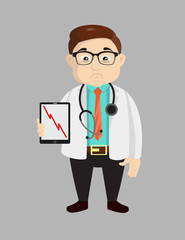 Dermatologist Doctor - Presenting Loss Graph on Tablet