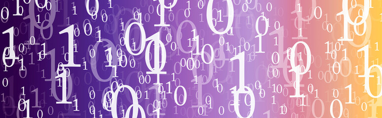 Binary numbers on digital screen