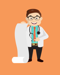 Fototapeta premium Dermatologist Doctor - Showing a Paper Scroll