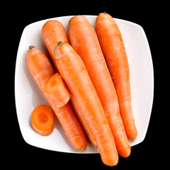 Raw carrots 200 Calories, top view