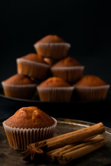 muffin with cinnamon stick and anise