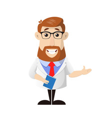 Doctor - Holding a Book and Presenting