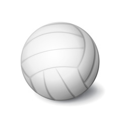 White volleyball ball icon isolated, sports equipment, vector illustration.