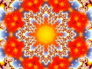 Colorful fractal mandala, digital artwork for creative graphic design