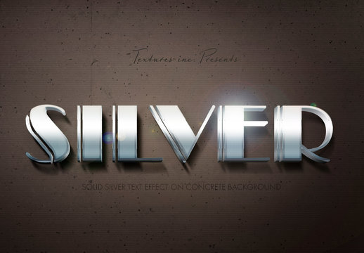 Silver Text Effect Mockup