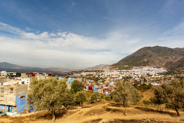 Panoramic view of Chefchaouen city, Morocco