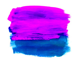 Abstract pink blue brush stroke background. Hand drawn illustration