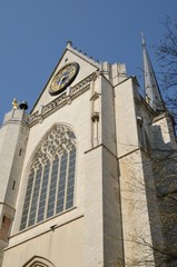 Fototapeta na wymiar Clock on church in Leuven, Belgium