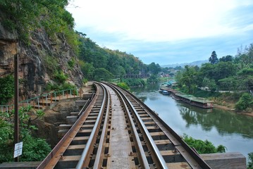 Obraz premium Tham Krasae Bridge,Death Railway Kanchanaburi, Thailand.