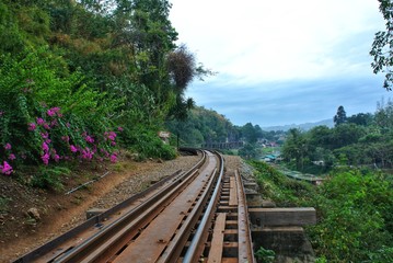 Tham Krasae Bridge,Death Railway Kanchanaburi, Thailand.