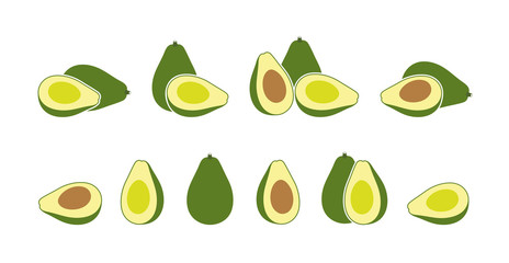 Avocado logo. Isolated avocado on white background