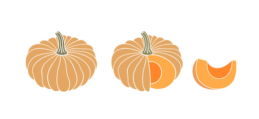 Pumpkin logo. Isolated pumpkin on white background