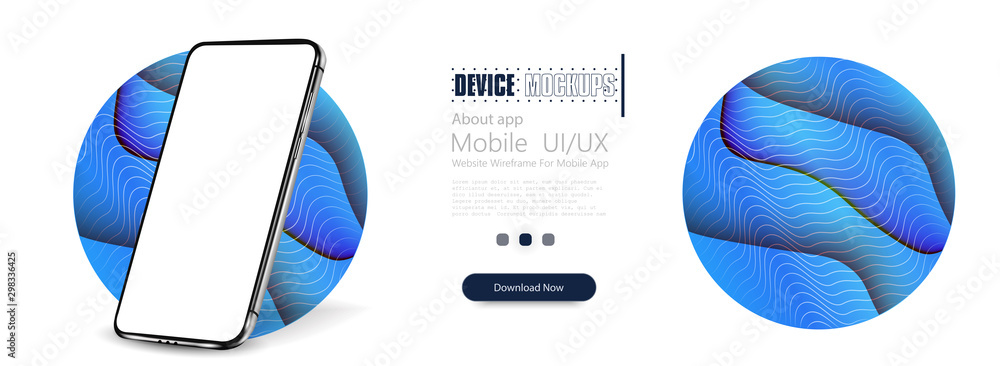 Aufkleber smartphone frame less blank screen. mockup generic device. vector realistic violet smartphone templa